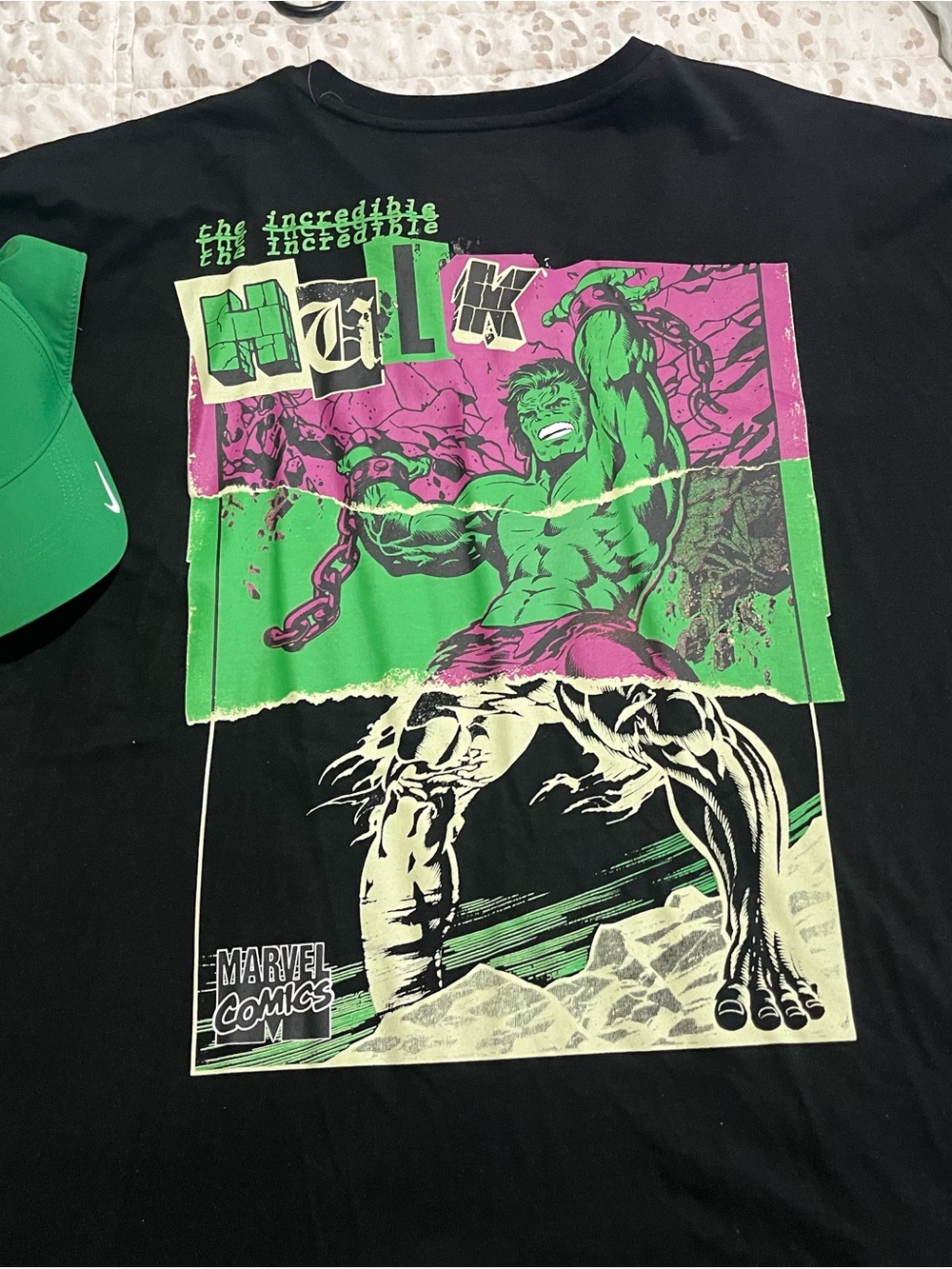 Marvel Black T-Shirt with Green and Purple Hulk Graphic
